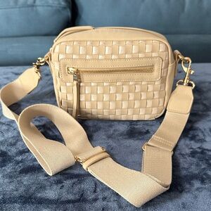 Target Universal Thread Tan Woven Camera crossbody Bag